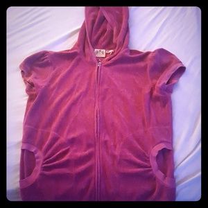 Juicy couture short sleeve zip up hoodie