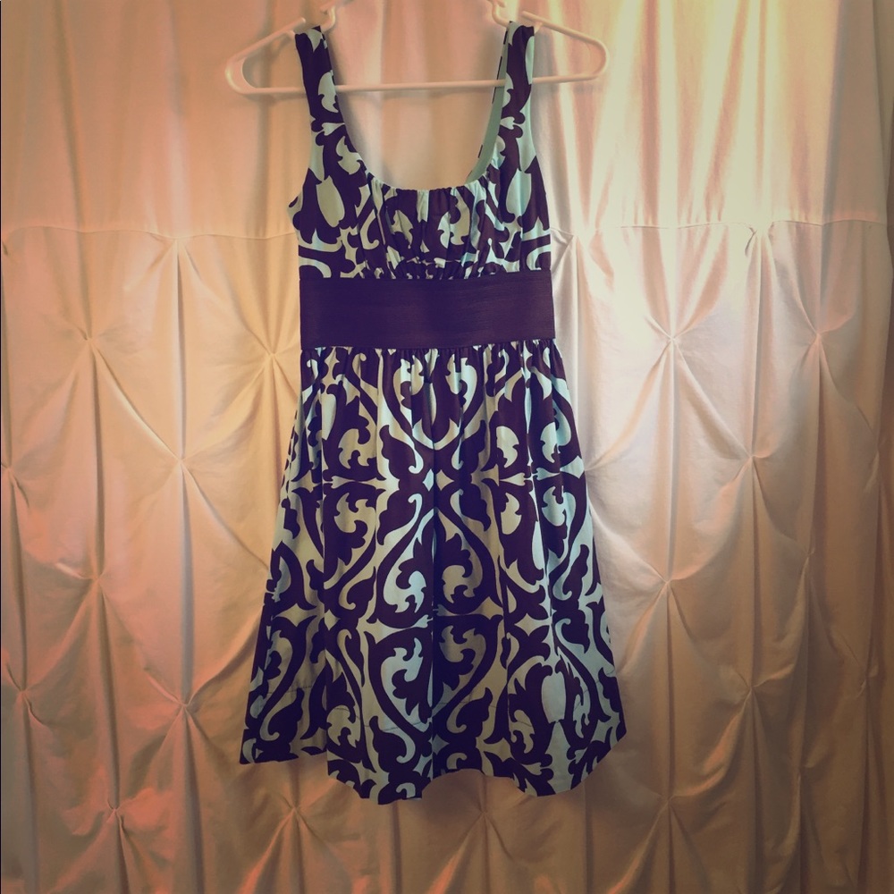 Baby Blue and brown mini dress by B. Darlin