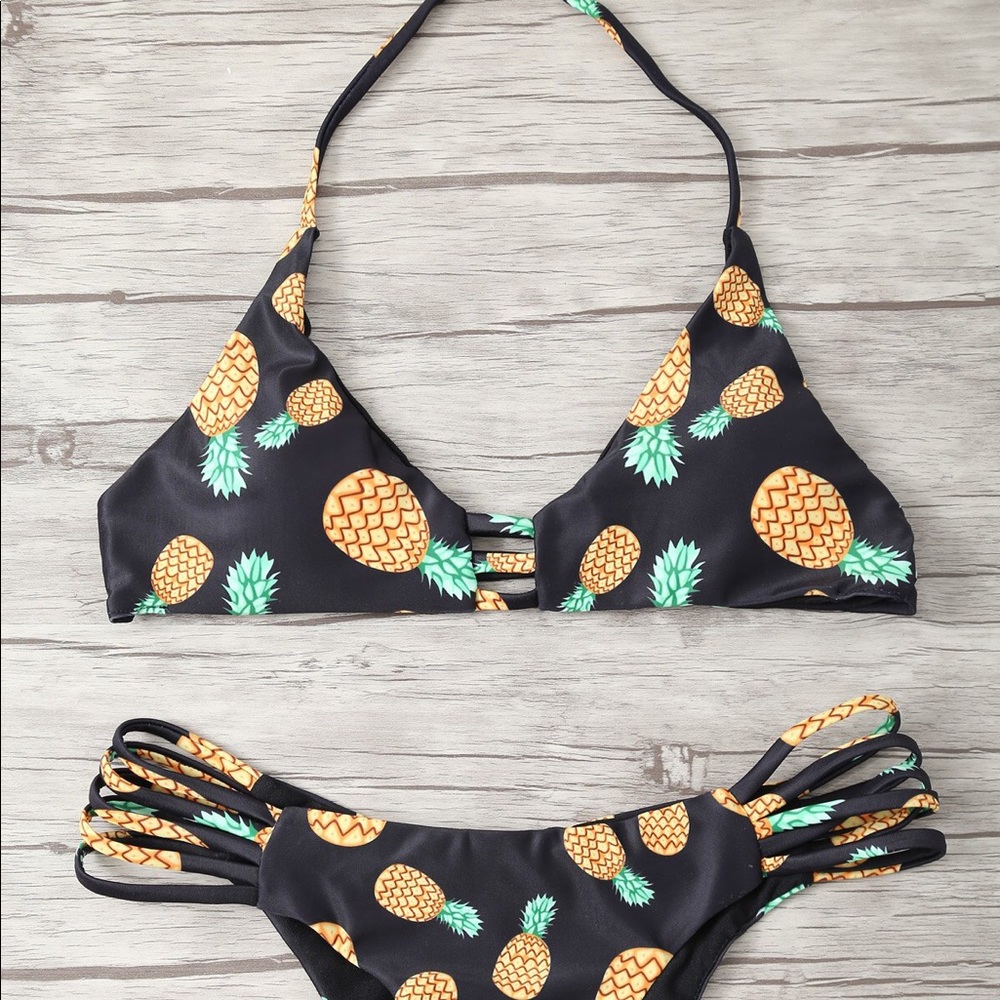 cute strappy pineapple bikini top