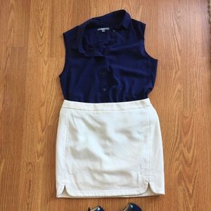 J Crew White Shirttail Mini in Wool