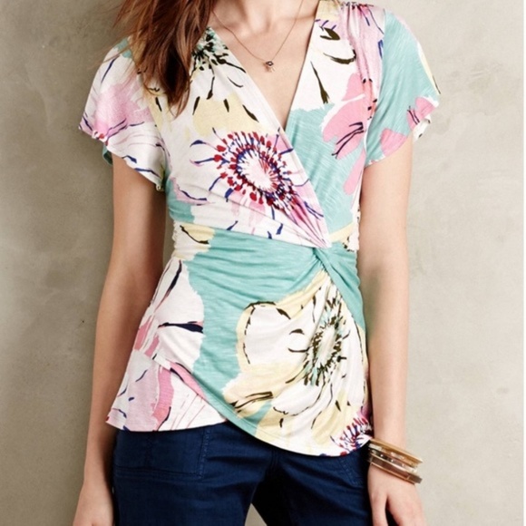 Anthropologie Tops - Anthropologie Deletta Floral Top
