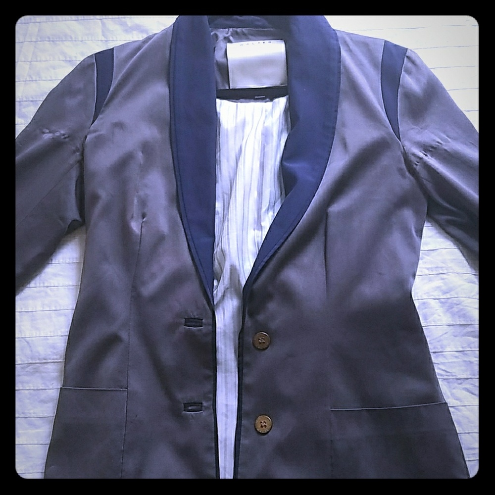Walter Silk Blazer Grey