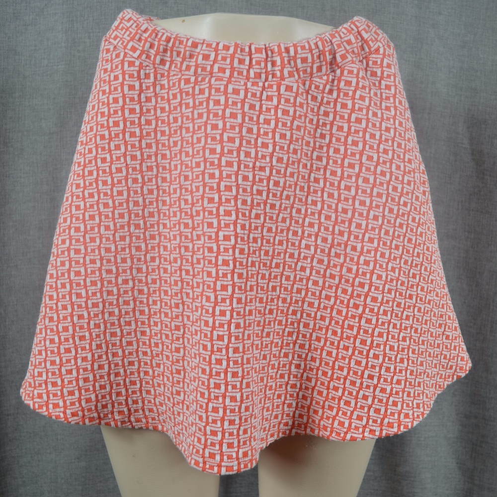 Wet Seal Orange & White Skater skirt