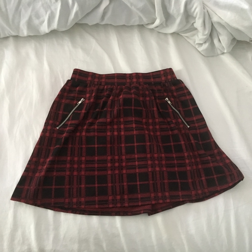 black & red skirt