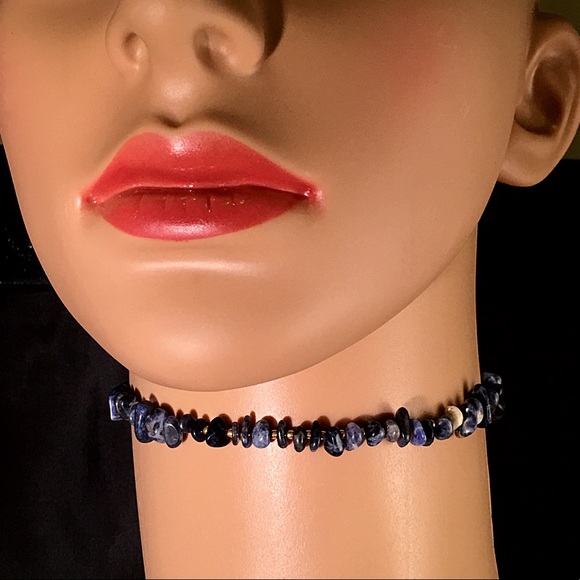 🌊🌻Natural Sodalite Stone Choker▫️🔷 - Picture 4 of 7