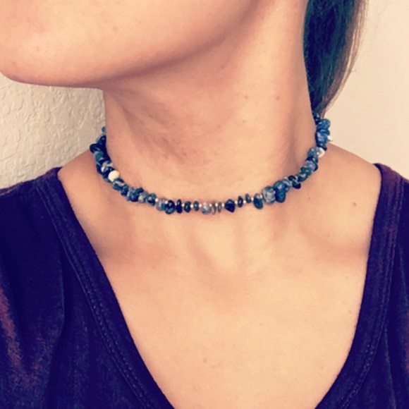 🌊🌻Natural Sodalite Stone Choker▫️🔷 - Picture 2 of 7