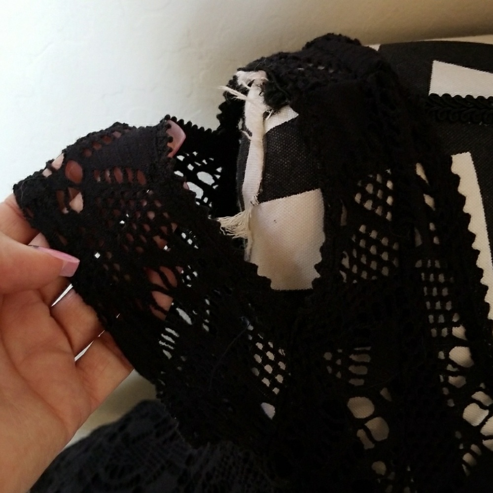 Free People Cold Shoulder Black Crochet Dress - Picture 3 of 4