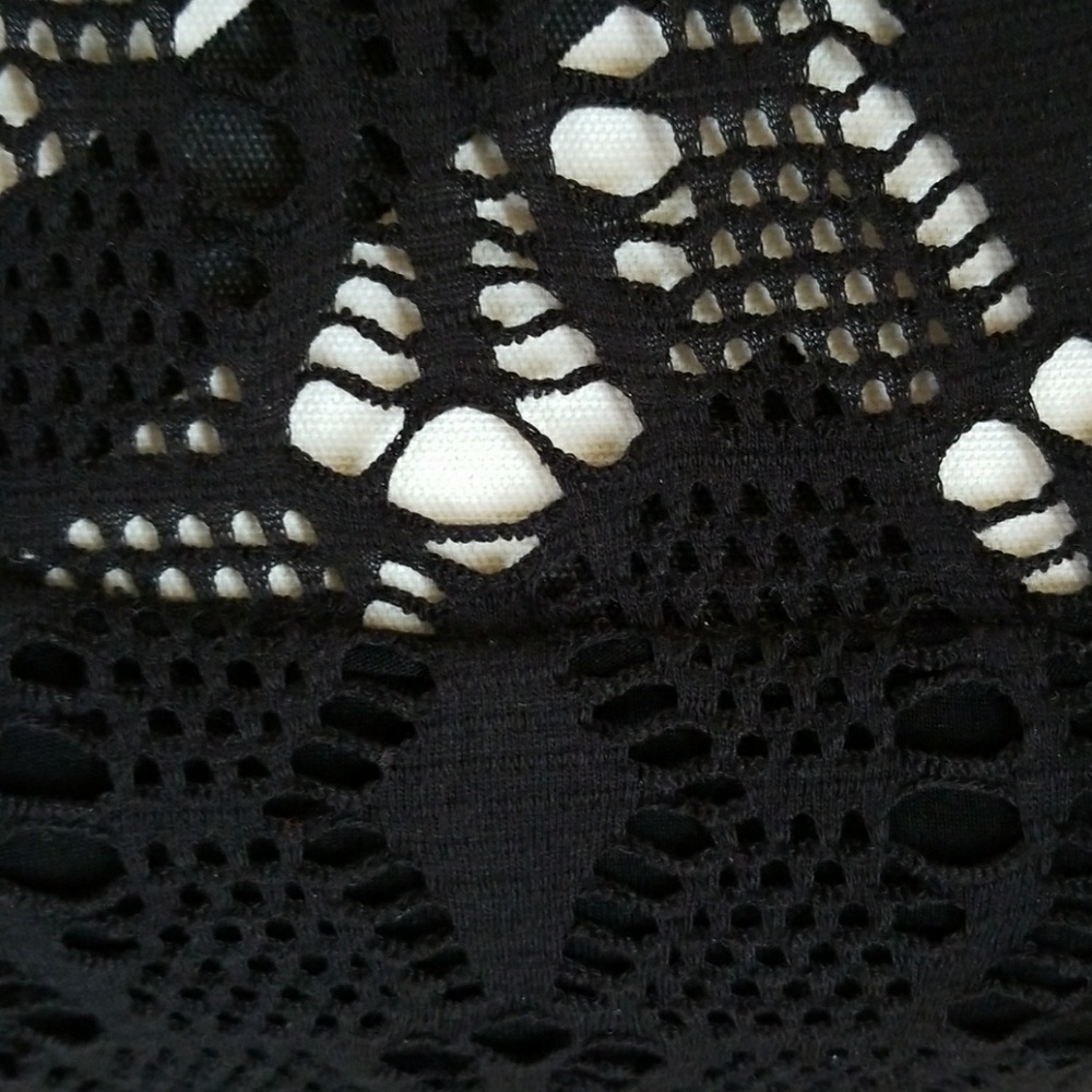 Free People Cold Shoulder Black Crochet Dress - Picture 2 of 4