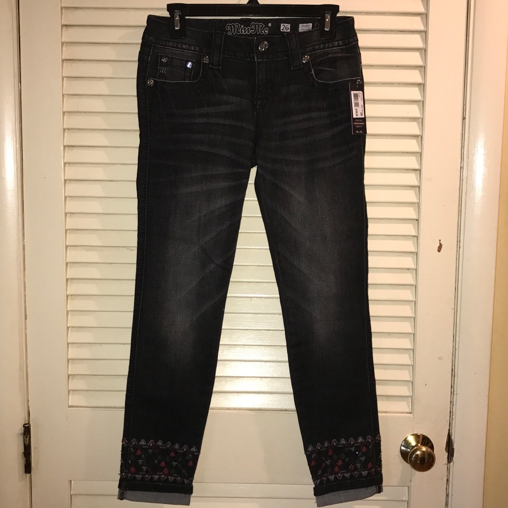 Miss Me Signature Cuffed Skinny Jeans