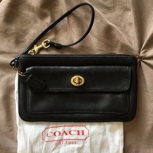 Leather Coach Wristlet Authentic