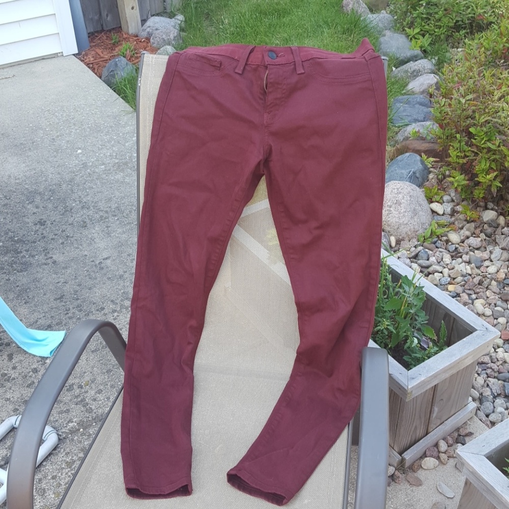 Never Worn burgandy skinny jeans