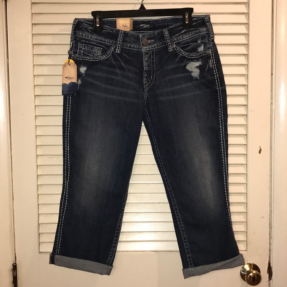 Silver Suki Mid-Rise Curvy Capri
