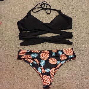 Pineapple Wrap Bathing Suit