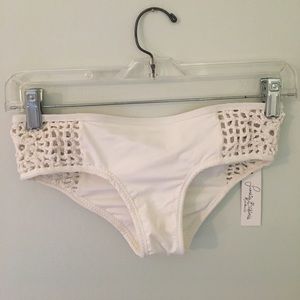 Frankies Bikinis White Koa bottoms NEW WITH TAGS