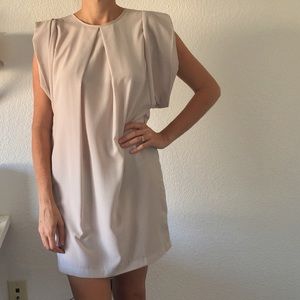 ASOS neutral pleated shift dress