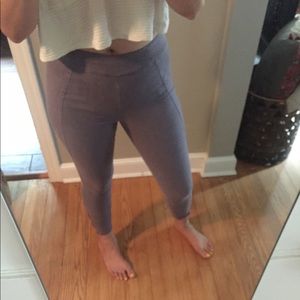 Lou & Grey gray stretch pants with zipper legs