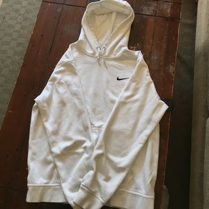 All white Large Nike hoodie w/ strings