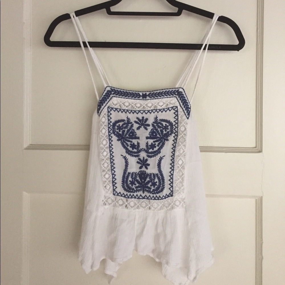 Forever 21 Boho Embroidered Crop Top