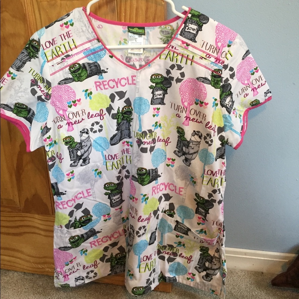 Oscar the Grouch scrub top