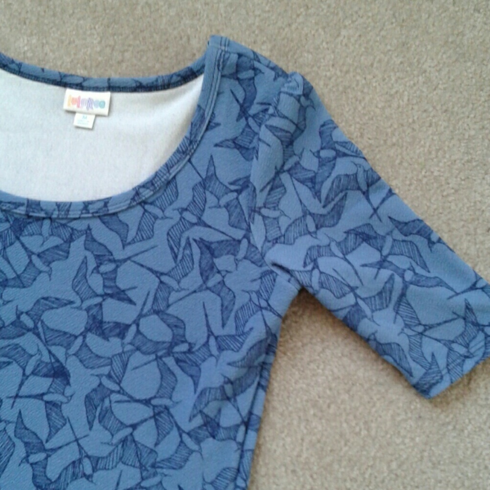 Lularoe blue unicorn nicole dress swallow print
