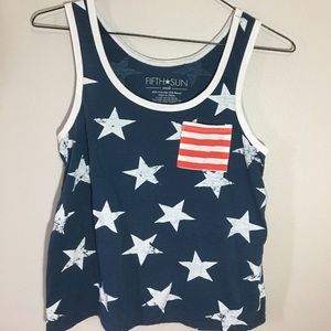CROPPED AMERICAN FLAG TANK TOP/size s!