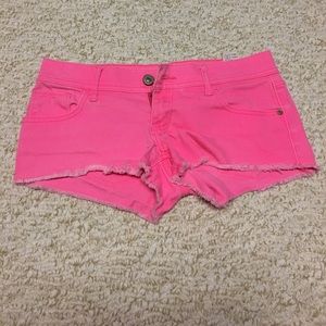 Abercrombie pink denim shorts