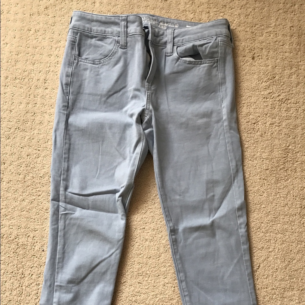 american eagle, light wash jeans