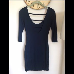 Navy blue semi open back dress