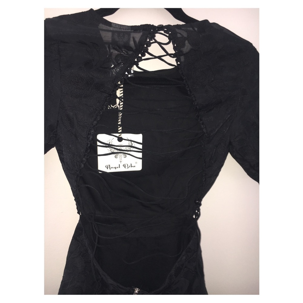 Tiger Mist Fit & Flare dress with lace up back
