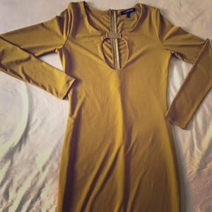 Mustard Open Chest Dress