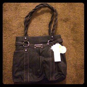 📍Minicci Black braided leather purse