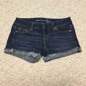 American Eagle dark wash denim shorts