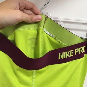 NIKE | Pro Dri-Fit Lime Green Spandex Shorts