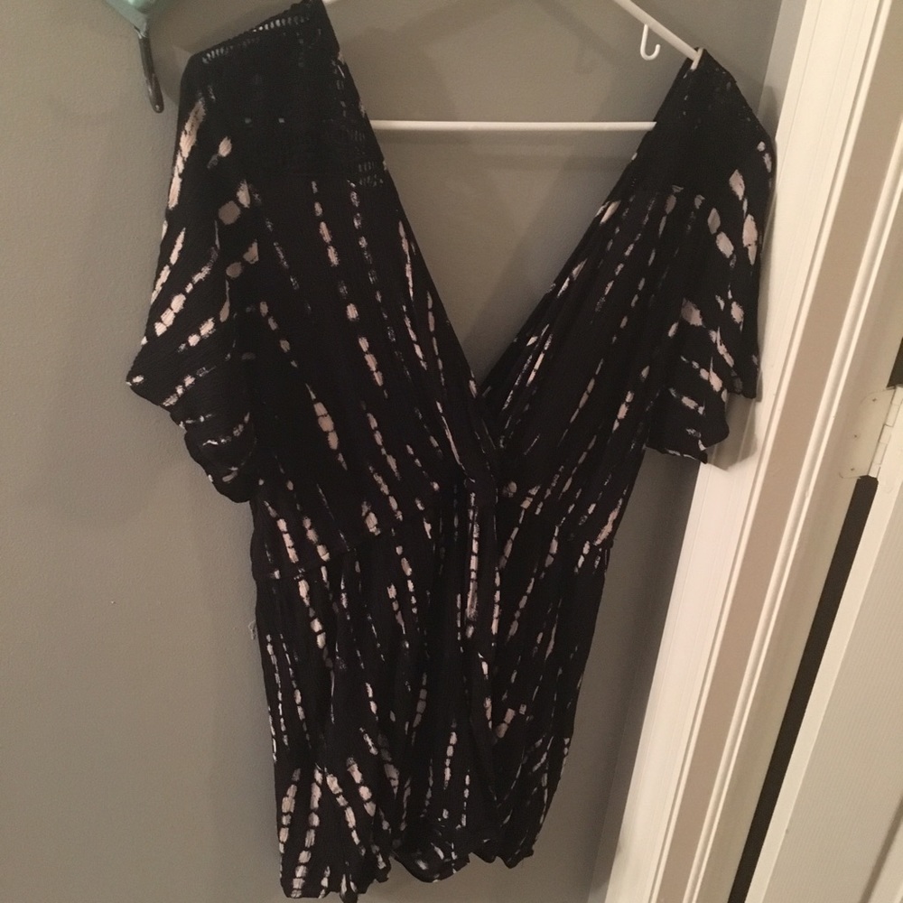 Black and cream romper
