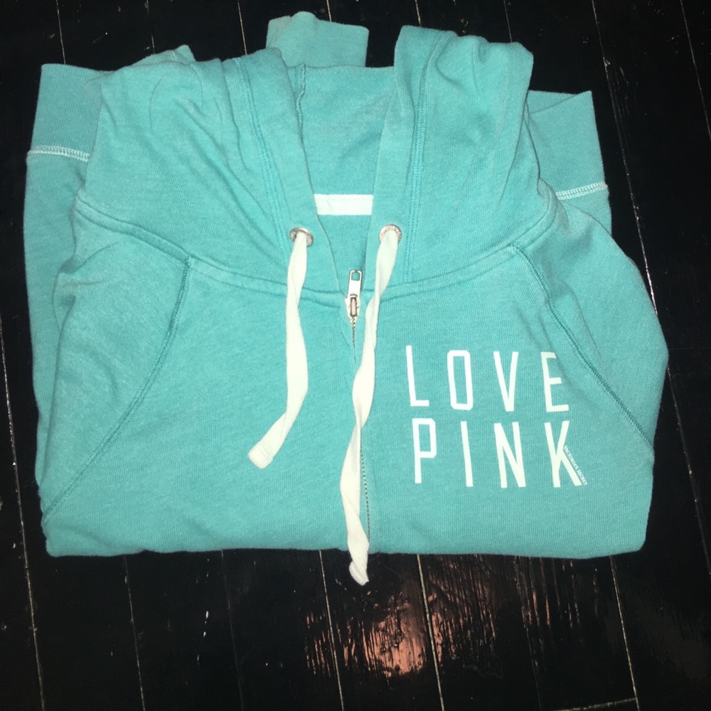 Teal, Victoria's Secret Zip-Up Hoodie