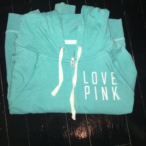 Teal, Victoria's Secret Zip-Up Hoodie