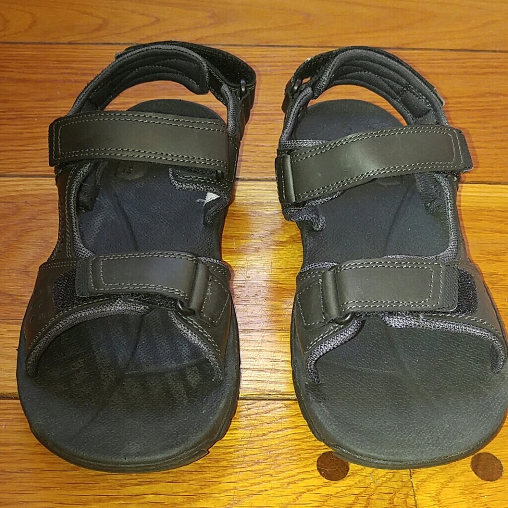 Men's Rockport Coast Creak 3 Strap Black Sandal