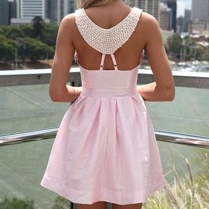 Pink dress with classy pearl back