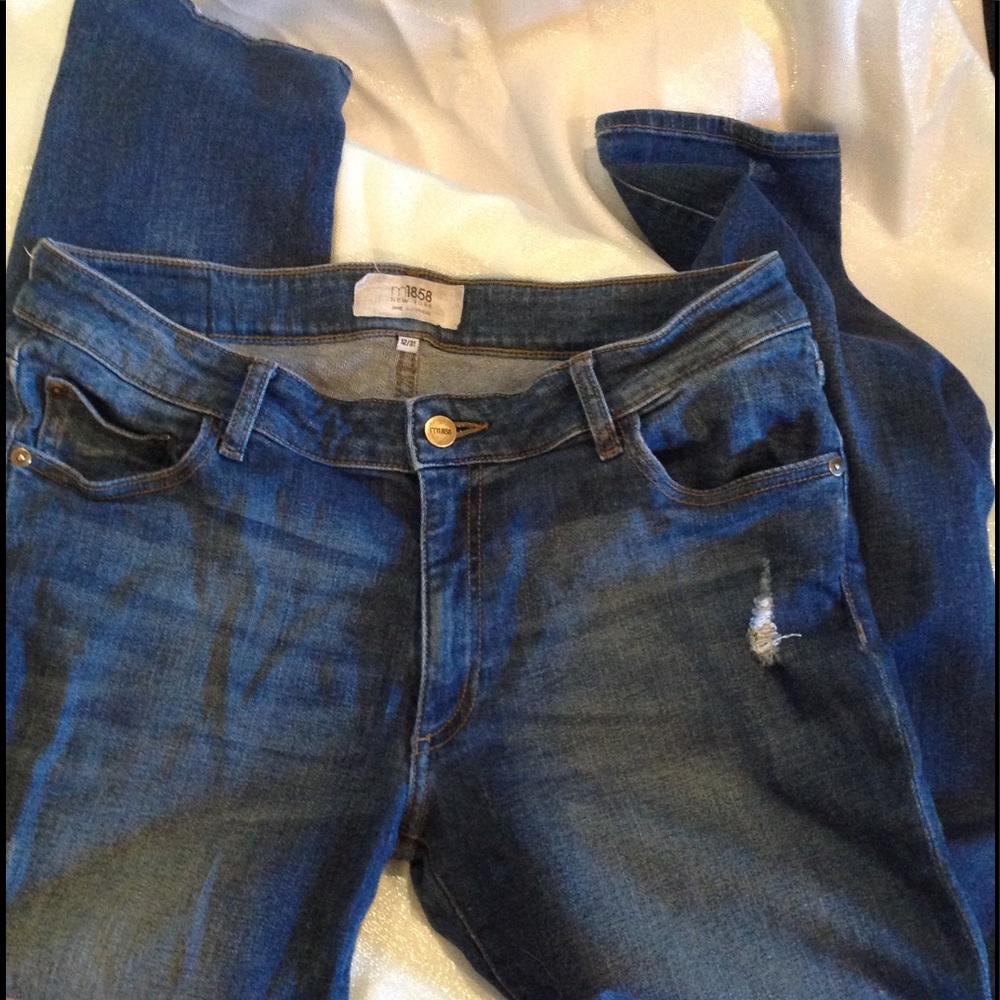 M1858 designer distressed jeans