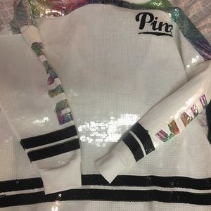 PINK limited edition sequin pull over crew.