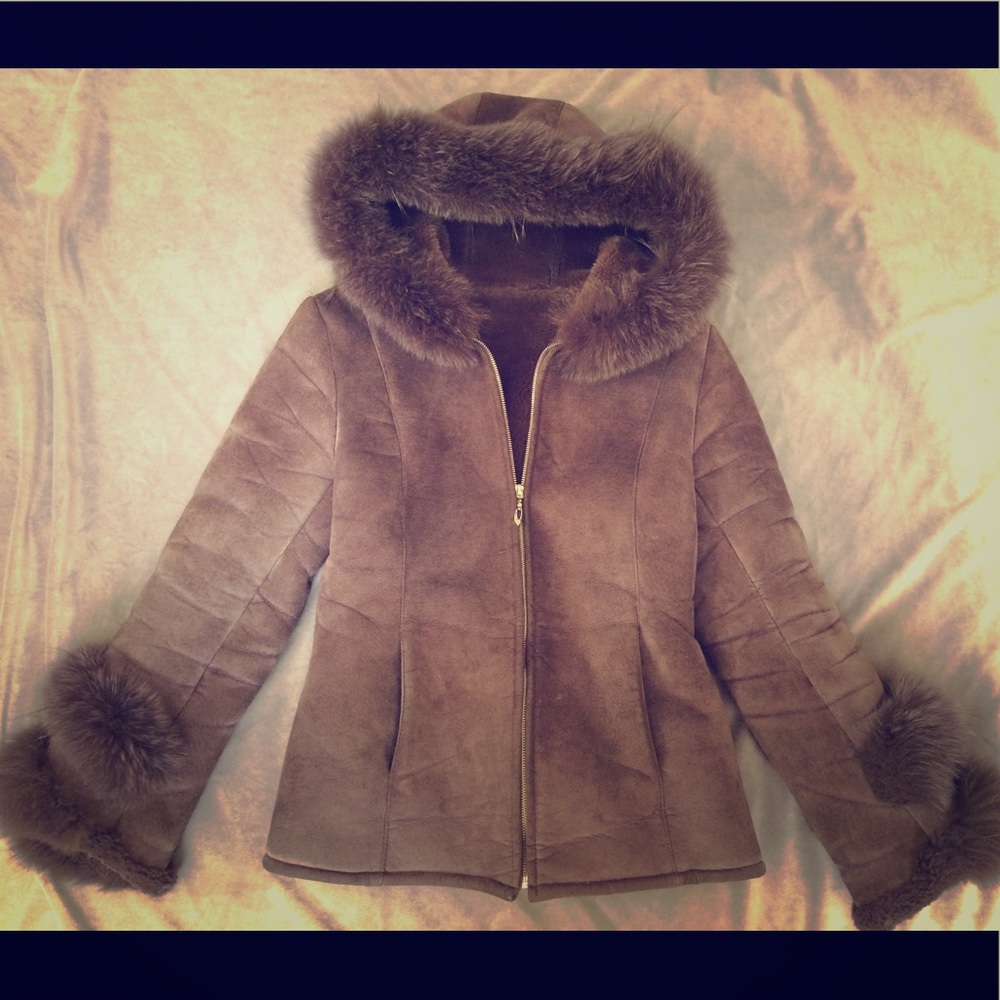 Authentic Suede & Fox Fur Coat