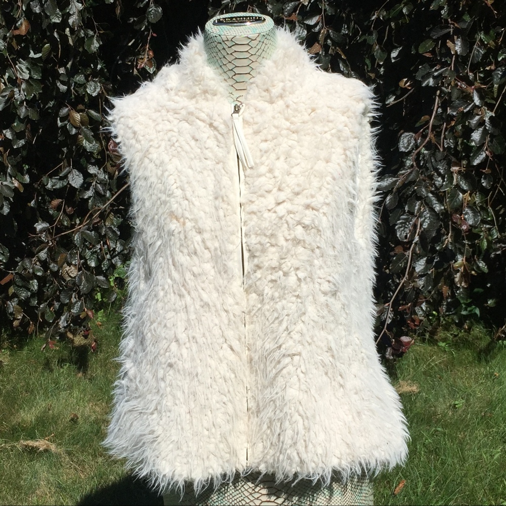 SALE Faux Fur Vest with Hood
