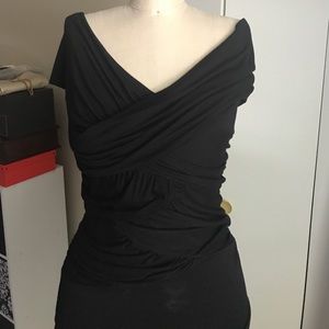 WHBM black ruched top