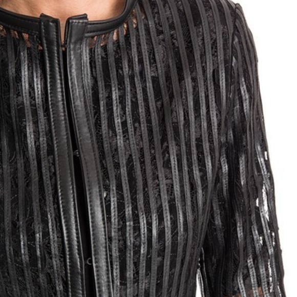 Caban Romantic Fringe Leather Long Sleeves Coat - Picture 4 of 8