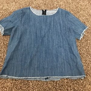 Denim frayed shirt