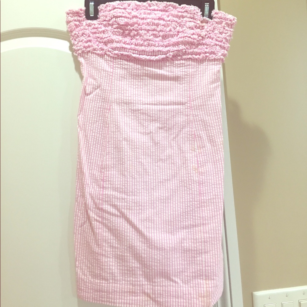 Pink seersucker dress