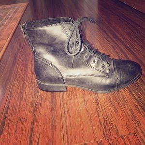 Black Guess Lace Up Combat Boots