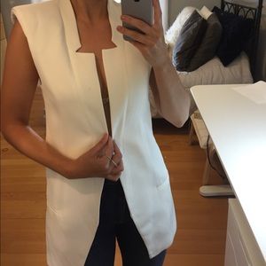 Zara White dressy vest with mini shoulder pads.