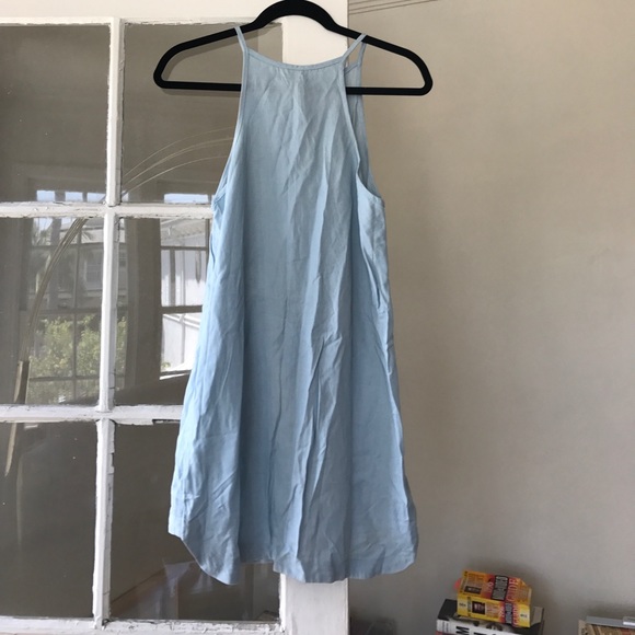 Blue Linen Shift Dress - Picture 2 of 3
