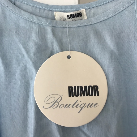 Blue Linen Shift Dress - Picture 3 of 3